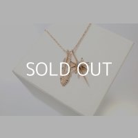 SUNジュエル × フェザーネックレス ｜K10PG × ダイヤモンド｜ 