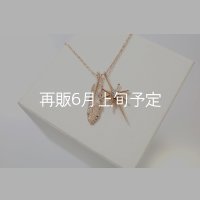 SUNジュエル × フェザーネックレス ｜K10PG × ダイヤモンド｜ 