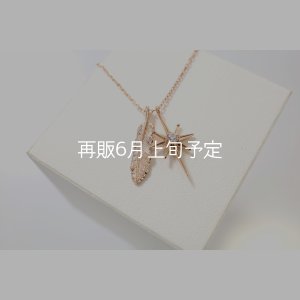 画像1: SUNジュエル × フェザーネックレス ｜K10PG × ダイヤモンド｜ 