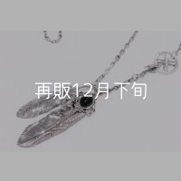 Wフェザーネックレス (L1/LL2オニキス)  クローフック/アローメディスン 『チェーン50cm』 