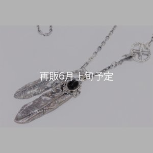 画像1: Wフェザーネックレス (L1/LL2オニキス)  クローフック/アローメディスン 『チェーン50cm』 
