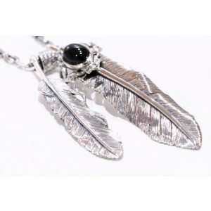 画像6: Wフェザーネックレス (L1/LL2オニキス)  クローフック/アローメディスン 『チェーン50cm』 