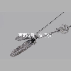 画像1: Wフェザーネックレス (MM2/L2オニキス)  クローフック/アローメディスン 『チェーン50cm』 