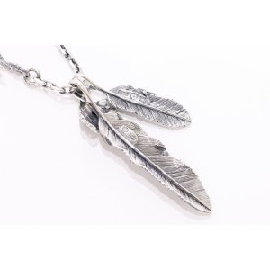 画像3: Wフェザーネックレス (MM2/L2オニキス)  クローフック/アローメディスン 『チェーン50cm』