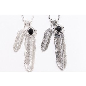 画像6: Wフェザーネックレス (MM2/L2オニキス)  クローフック/アローメディスン 『チェーン50cm』