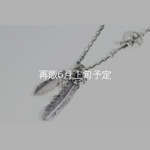 画像1:  Wフェザーネックレス (M1/L2オニキス)   クローフック/スターメディスン 『チェーン50cm』 