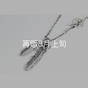 画像1:  Wフェザーネックレス (M1/L2オニキス)   クローフック/スターメディスン 『チェーン50cm』 
