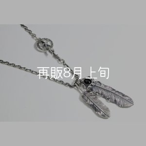 画像3:  Wフェザーネックレス (M1/L2オニキス)   クローフック/スターメディスン 『チェーン50cm』 