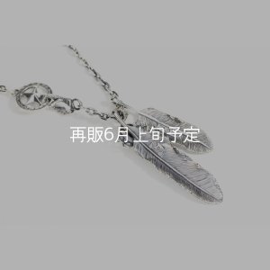 画像4:  Wフェザーネックレス (M1/L2オニキス)   クローフック/スターメディスン 『チェーン50cm』 