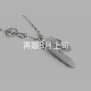 画像4:  Wフェザーネックレス (M1/L2オニキス)   クローフック/スターメディスン 『チェーン50cm』 