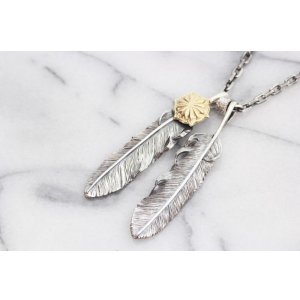 画像4: Wフェザーネックレス (L1_K18YG-SUNコンチョ/L2) 『チェーン50cm』 ■雑誌掲載 