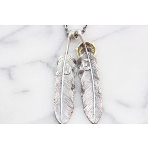 画像7: Wフェザーネックレス (L1_K18YG-SUNコンチョ/L2) 『チェーン50cm』 ■雑誌掲載 