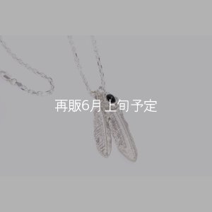 画像2: Wフェザーネックレス (M2/L2オニキス) 『チェーン50cm』 