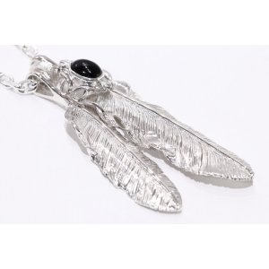 画像3: Wフェザーネックレス (M2/L2オニキス) 『チェーン50cm』 