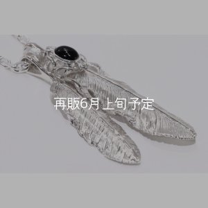 画像3: Wフェザーネックレス (M2/L2オニキス) 『チェーン50cm』 