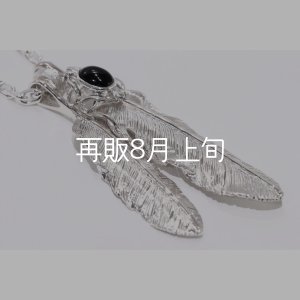 画像3: Wフェザーネックレス (M2/L2オニキス) 『チェーン50cm』 