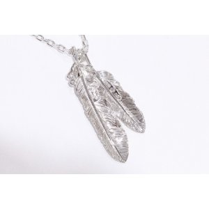 画像5: Wフェザーネックレス (M2/L2オニキス) 『チェーン50cm』 