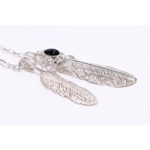 画像4: Wフェザーネックレス (MM2/M2オニキス) 『チェーン45cm』 