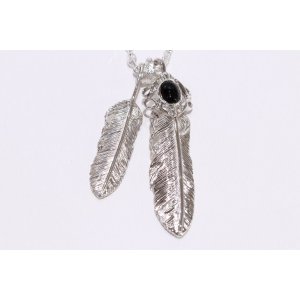 画像3: Wフェザーネックレス (MM2/M2オニキス) 『チェーン45cm』 