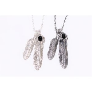 画像6: Wフェザーネックレス (MM2/M2オニキス) 『チェーン45cm』 