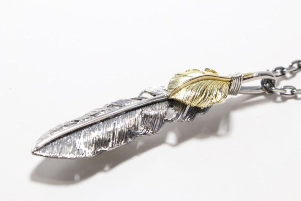 画像4:  千年フェザー (LL1_K18YGハートフェザー) ペンダント『チェーン50cm』  (4)