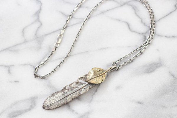 画像5: 千年フェザー (XL2_K18YGハートフェザー) ペンダント『チェーン50cm』  (5)