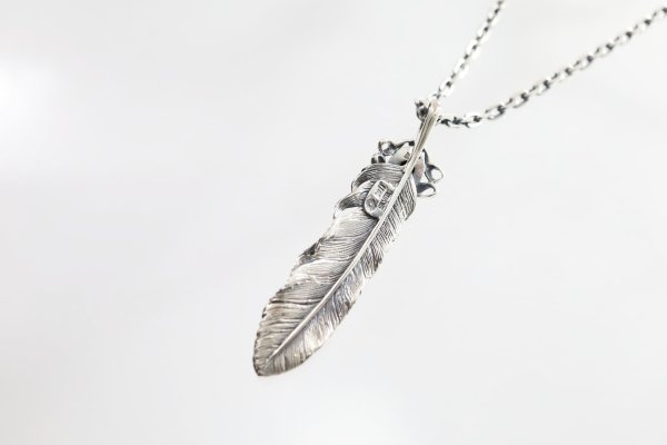 画像4: 千年フェザー(L1オニキス) ペンダント 『チェーン50cm』  (4)