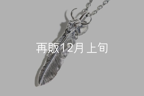 画像2:  千年フェザー (LL1buffスカル×メディスン) ペンダント『チェーン50cm』  (2)