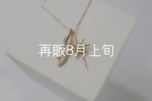 画像1: SUNジュエル × フェザーネックレス ｜K10YG × ダイヤモンド｜  (1)