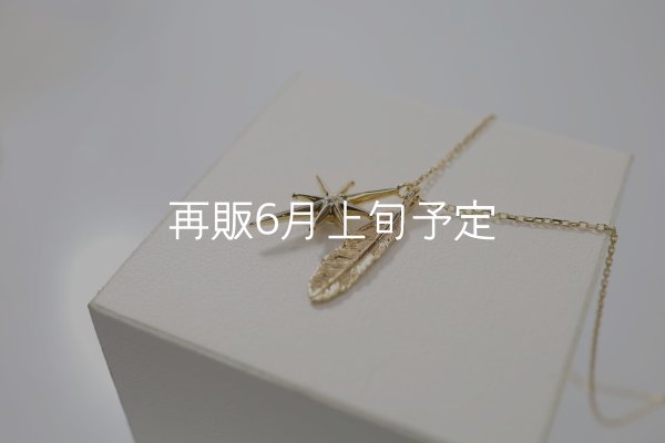 画像2: SUNジュエル × フェザーネックレス ｜K10YG × ダイヤモンド｜  (2)