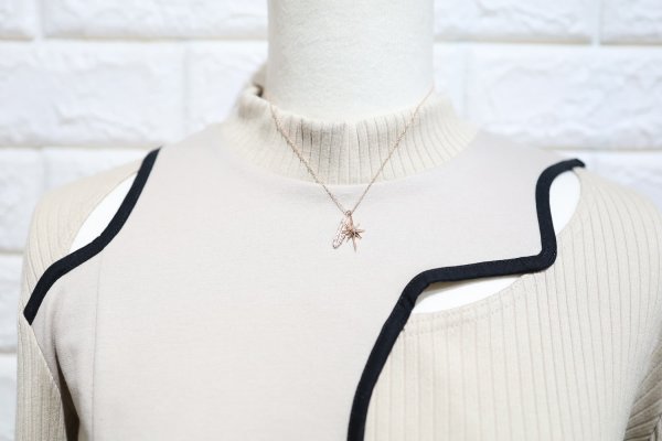 画像4: SUNジュエル × フェザーネックレス |K10PG × ダイヤモンド|  (4)