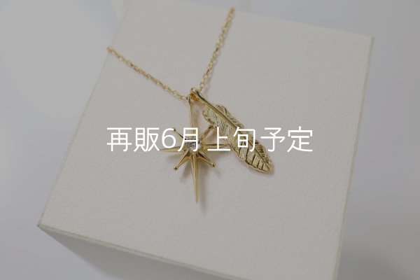 画像1: SUNジュエル × フェザーネックレス ｜K18YG × ダイヤモンド｜  (1)