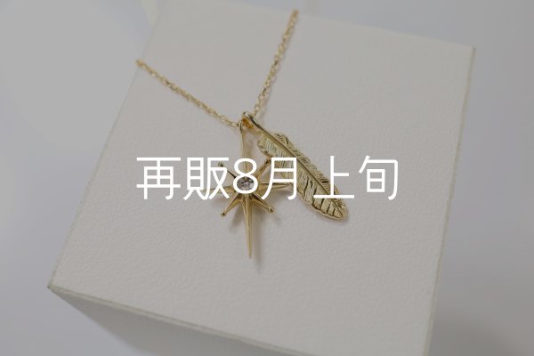 画像1: SUNジュエル × フェザーネックレス ｜K18YG × ダイヤモンド｜  (1)
