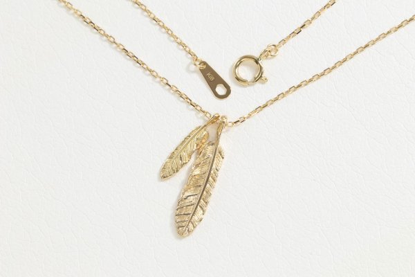 画像4: Wフェザーネックレス(マイクロ) ｜K18YG｜  (4)