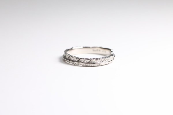 画像2: フェザーリング(3mm) ｜K18WG｜  (2)