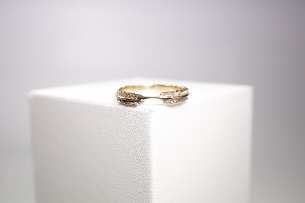 画像2: フェザーリング(3mm) |K10YG|ダイヤ  (2)