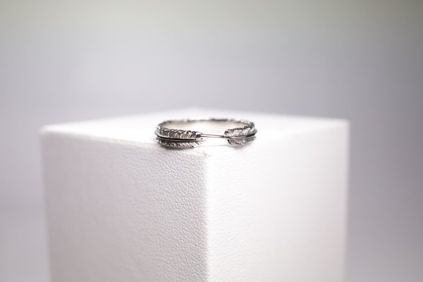 画像2: フェザーリング(3mm) ｜Pt900｜ダイヤ  (2)