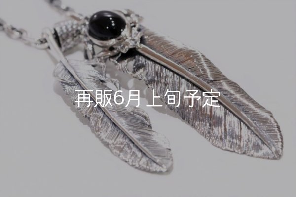 画像6: Wフェザーネックレス (L1/LL2オニキス)  クローフック/アローメディスン 『チェーン50cm』  (6)