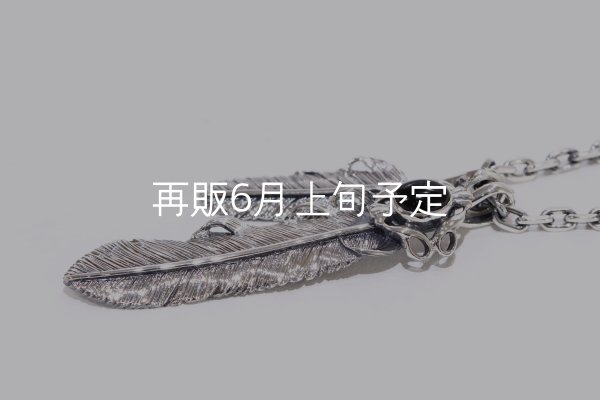 画像2: Wフェザーネックレス (MM2/L2オニキス)  クローフック/アローメディスン 『チェーン50cm』  (2)