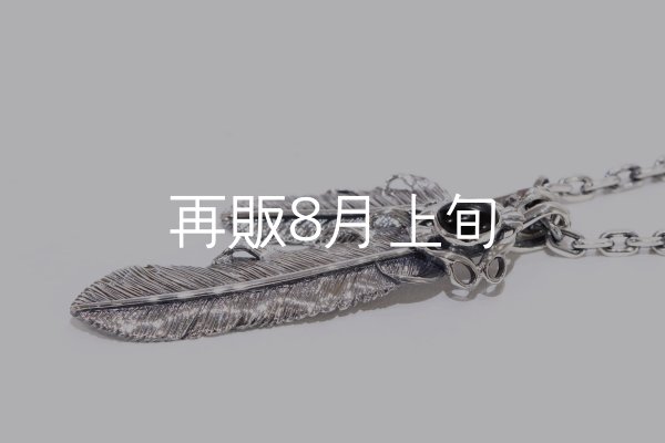 画像2: Wフェザーネックレス (MM2/L2オニキス)  クローフック/アローメディスン 『チェーン50cm』  (2)