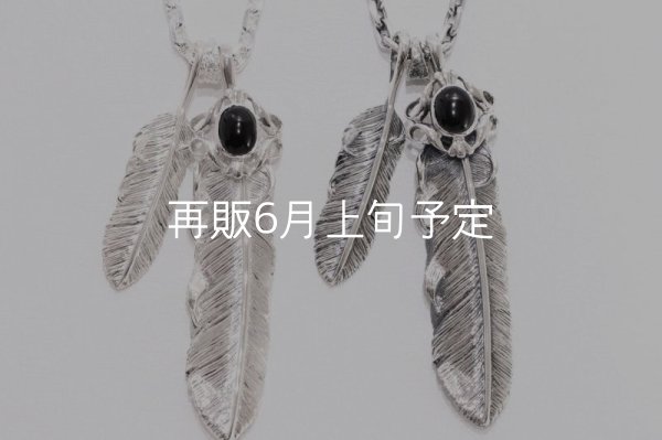 画像6: Wフェザーネックレス (MM2/L2オニキス)  クローフック/アローメディスン 『チェーン50cm』  (6)