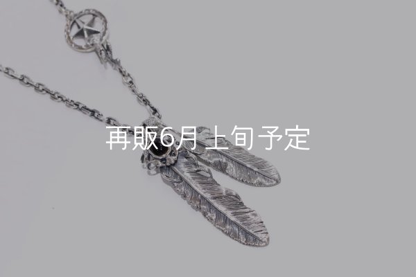 画像2: Wフェザーネックレス (L1オニキス/M1)  クローフック/スターメディスン 『チェーン50cm』  (2)