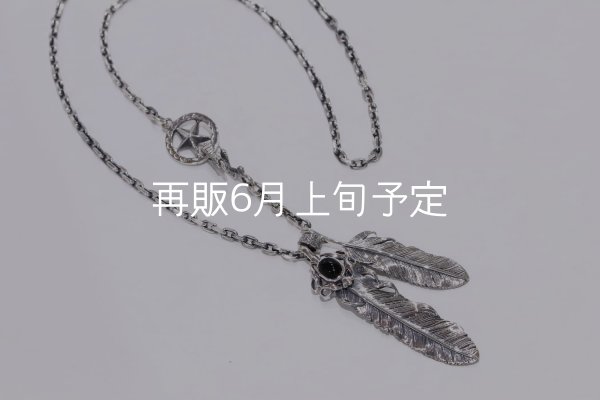 画像1: Wフェザーネックレス (L1オニキス/M1)  クローフック/スターメディスン 『チェーン50cm』  (1)