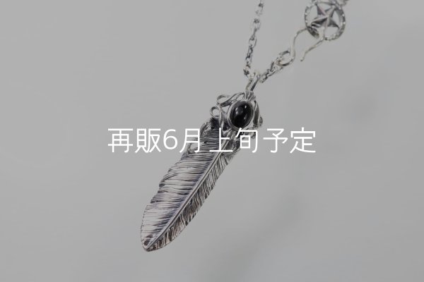 画像1: 千年フェザー(M2オニキス) スターフックペンダント 『チェーン45cm』  (1)