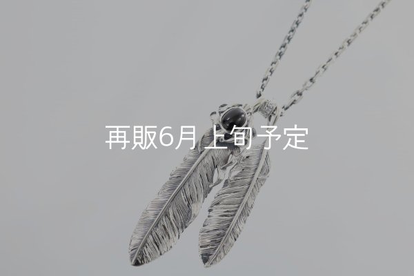 画像2: Wフェザーネックレス (L1オニキス/M2) 『チェーン50cm』  (2)