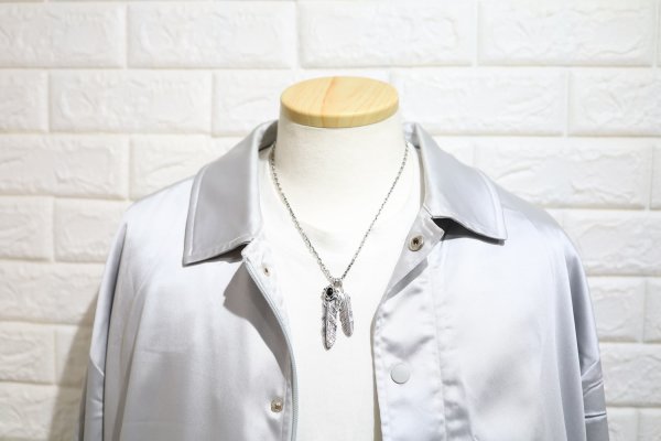 画像4: Wフェザーネックレス (L1オニキス/M2) 『チェーン50cm』  (4)