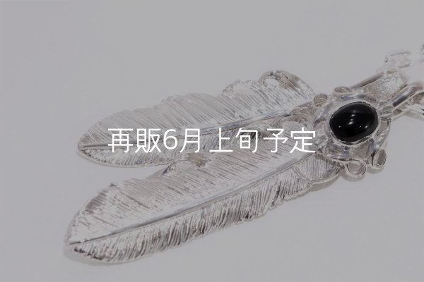 画像4: Wフェザーネックレス (M2/L2オニキス) 『チェーン50cm』  (4)