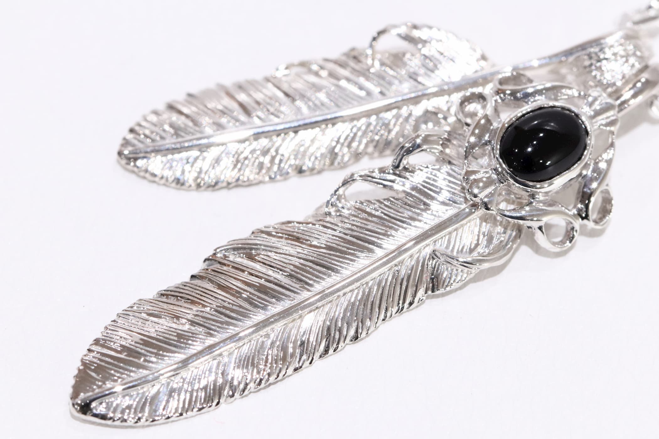 Wフェザーネックレス(MM2/M2オニキス)『チェーン45cm』 buff(バフ)